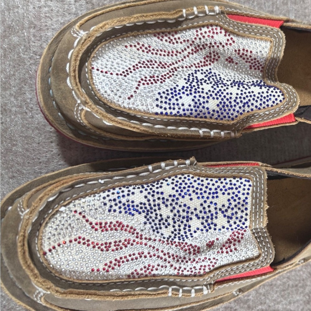 Ariat Cruiser Shoes Women 11 Studded Patriotic Flag Slip On Loafers